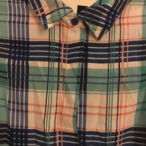 plaid button down tank top